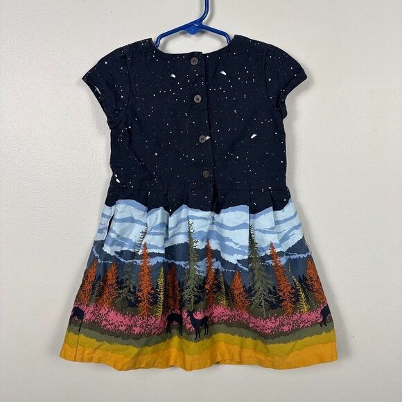 OshKosh Girls 3T Short Sleeve Nature Dress Navy Blue - Picture 5 of 5